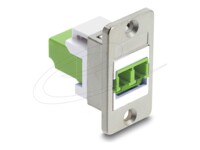 Delock Panel Mount LC Duplex female to LC Duplex female silver / limegreen / white