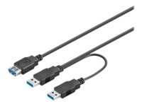 goobay USB / strøm kabel 30cm Sort