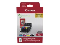 Canon CLI 551XL C/M/Y/BK Photo Value Pack Sort Gul Cyan Magenta 660 sider Blækbeholder / papirsæt