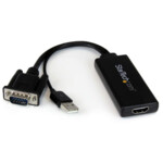 StarTech.com VGA to HDMI Adapter with USB Audio & Power - Portable VGA to HDMI Converter - 1080p Videoadapterkabel 26cm Sort