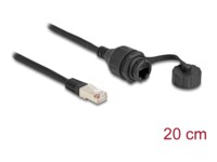 DeLOCK Kabel med folie og kobberfletning (FTP) 20cm Forlængerkabel til netværk Sort