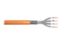 DIGITUS Professional CAT 7a Kabel med afskærmning med folie og kobberfletning (SFTP 500m Bulkkabel Orange RAL 2000