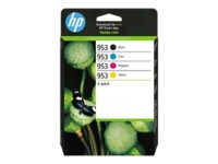 HP 953 4-Pack CMYK(4) Original Combo Sort, Cyan, Magenta, Gul 900 sider Blæk