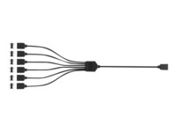 EkWaterBlocks 3 pin RGB header (male) - 3 pin RGB header (male) Sort 30cm RGB LED-opdeler