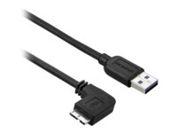 StarTech.com 2m 6 ft Slim Micro USB 3.0 Cable M/M - Left-Angle Micro-USB - USB 3.0 A to Micro B - Angled Micro USB - USB 3.1 Gen 1 (5Gbps) (USB3AU2MLS) USB-kabel 2m Sort