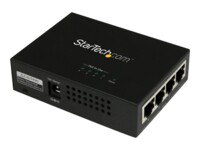 StarTech.com 4 Port Midspan - Injector - 802.3at and 802.3af - Wall-mountable Power over Midspan (POEINJ4G) Strøminjektor Ekstern Sort