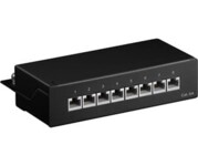 CAT 6a Mini/Desktop Patch Panel, 8 Port, black