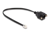 DeLOCK 30cm Forlængerkabel til telefon Sort