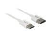 Delock Slim High Quality HDMI-kabel med Ethernet 2m Hvid
