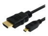 StarTech.com 1m High Speed HDMI Cable with Ethernet HDMI to HDMI Micro HDMI-kabel med Ethernet 1m Sort