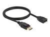 Delock DisplayPort forlængerkabel 1m Sort