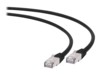Cablexpert CAT 6a Kabel med afskærmning med folie og kobberfletning (SFTP 1m Patchkabel Sort