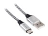 Tracer USB Type-C kabel 1m Sort Sølv