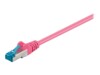goobay CAT 6a SFTP, PiMF 25cm Patchkabel Magenta