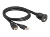 Delock HDMI/USB-forlængerkabel 1m Sort