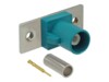 Delock FAKRA Z plug spring pin for crimping 2 prepunched holes Blå
