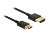 Delock Slim High Quality HDMI-kabel med Ethernet 25cm Sort