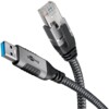 goobay CAT 6 Kabel med folie og kobberfletning (FTP) 7.5m Netværkskabel Sort Sølv