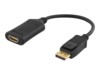DELTACO Videokabel DisplayPort / HDMI 10cm Sort
