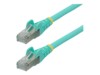 StarTech.com 3m CAT6a Cable - Aqua - Low Smoke Zero Halogen (LSZH) - 10GbE 500MHz 100W ++ Snagless RJ-45 w/Strain Reliefs S/FTP Network Patch Cord CAT 6a S/FTP 3m Patchkabel Akvamarin