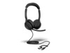 Jabra Evolve2 50 UC Stereo Kablet Høretelefoner Sort