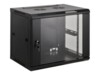 Intellinet Network Cabinet, Wall Mount (Standard), 20U, Usable Depth 500mm/Width 540mm, Black, Assembled, Max 60kg, Metal & Glass Door, Back Panel, Removeable Sides,Suitable also for use on desk or floor,19',Parts for wall install (eg screws/rawl plugs) n