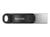 SanDisk iXpand Go 256GB USB 3.0 / Apple Lightning USB stick Sort Sølv