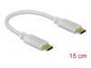Delock USB Type-C kabel 15cm Hvid
