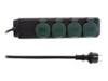 REV Stikdåse 4-stik 16A Sort Gul 1.4m