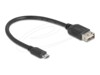 Delock USB-kabel 20cm Sort