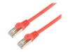 Prokord CAT 6a Kabel med afskærmning med folie og kobberfletning (SFTP 30cm Netværkskabel Rød