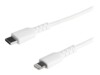 StarTech.com 6 ft(2m) Durable White USB-C to Lightning Cable, Heavy Duty Rugged Aramid Fiber USB Type A to Lightning Charger/Sync Power Cord, Apple MFi Certified iPad/iPhone 12 Pro Max - iPhone 7/8/11/11 Pro Lightning-kabel 2m Hvid