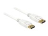 Delock DisplayPort kabel 1m Hvid