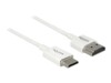 Delock Slim High Quality HDMI-kabel med Ethernet 1.5m Hvid
