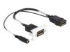Delock Easy 45 DisplayPort 4K 60 Hz Module with DC feed 2.1 x 5.5 mm and pigtail,22.5 x 45 mm