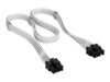 CORSAIR 8 pin PCI Express-strøm med aftagelig 2 pin sektion (male) - 8 pin intern strøm (male) Hvid Strømkabel