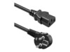 N--QOLTEC Power cable SCHUKO CEE 7/7 angled plug IEC C13 3x1.00mm Pure copper Cu 5m
