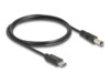 DeLOCK 24 pin USB-C (male) - Strøm DC jackstik 5,5 mm (ID: 2,1 mm) (male) Sort 1m Strømkabel