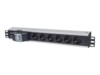 Intellinet 19' 1.5U Rackmount 6-Way Power Strip - German Type', With Double Air , No Surge Protection, 1.6m Power Cord (Euro 2-pin plug) Strømfordelingsenhed 6-stik