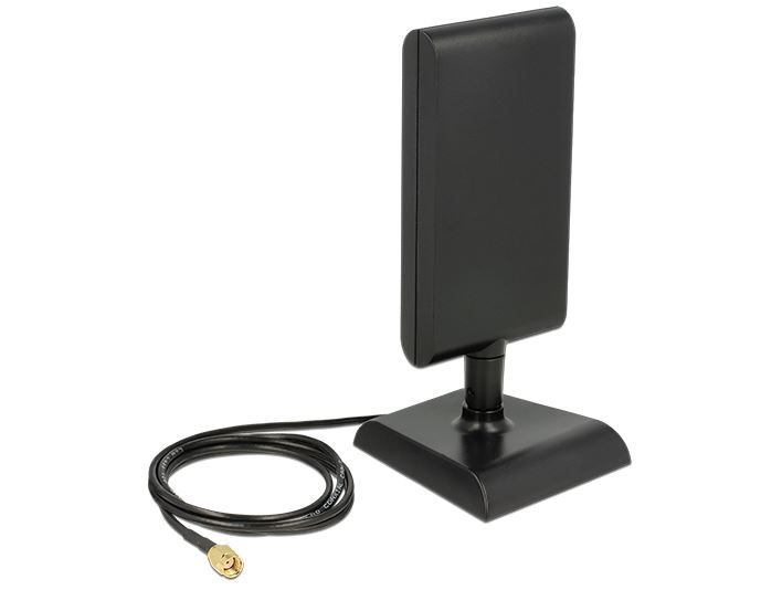 DeLOCK WLAN RP-SMA Antenne 16.2cm Sort