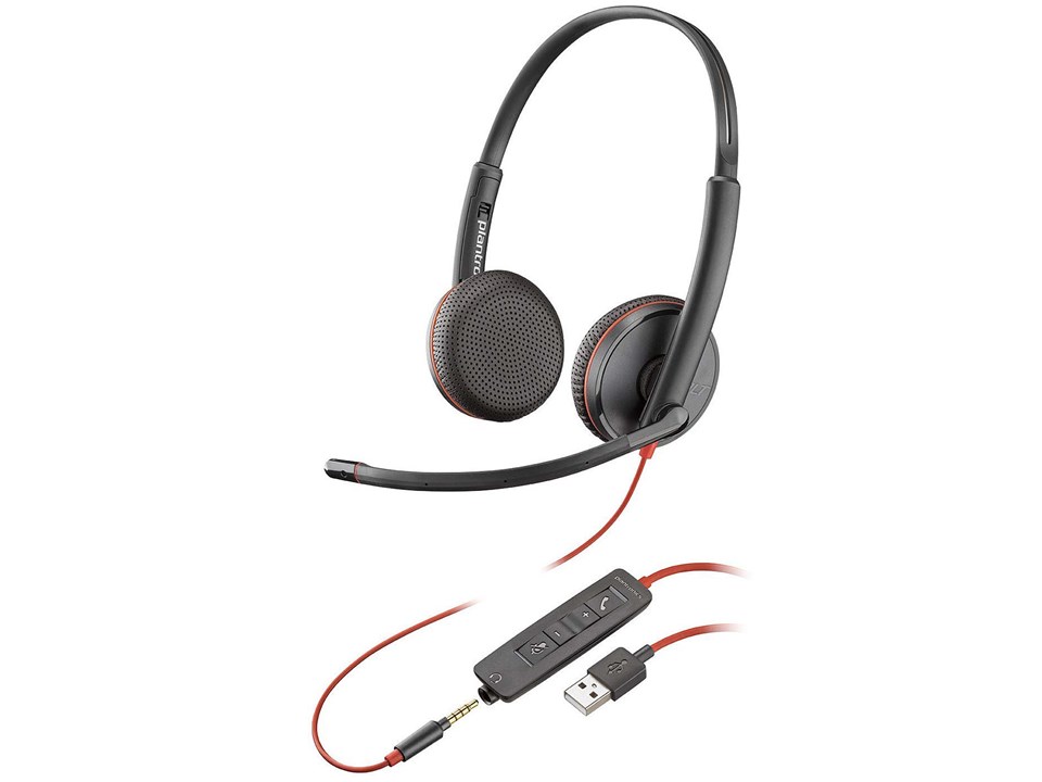 Poly Blackwire C3225 Kablet Høretelefoner Sort