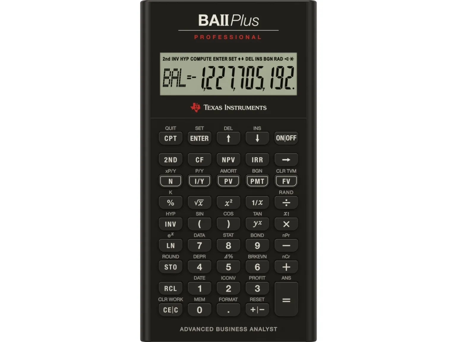 Texas Instruments BAII PLUS PROFESSIONAL Finansiel regnemaskine