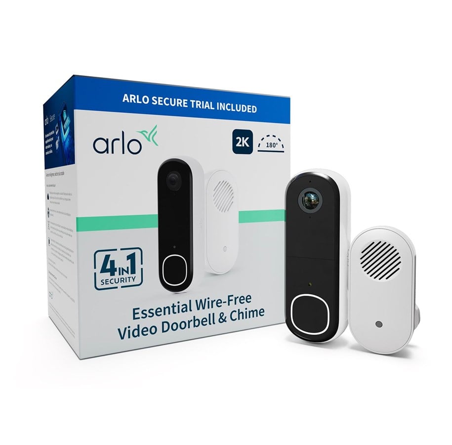 Arlo Video Doorbell 2K (2nd Generation) Smart dørklokke og klokkespil