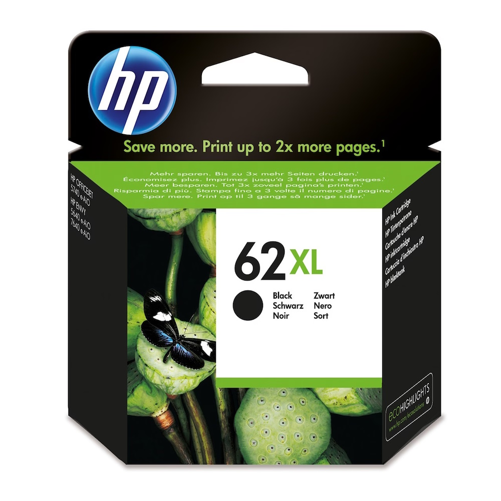HP 62XL Sort 600 sider Blæk C2P05AE