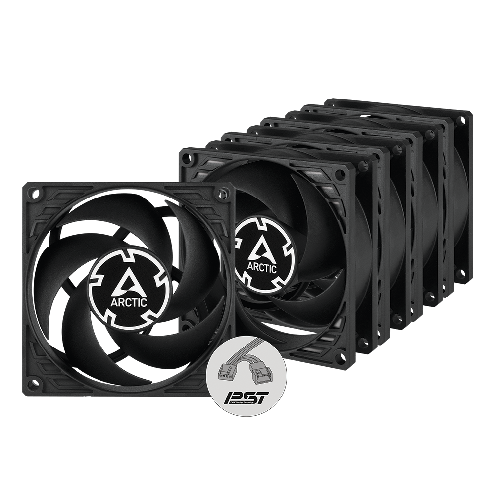 ARCTIC P8 PWM PST Fan 5-pack Sort 80 mm