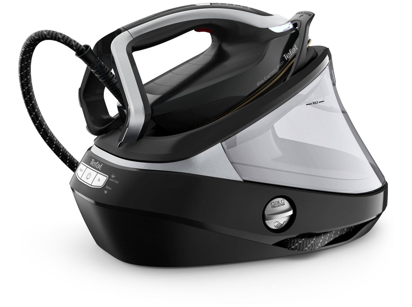 Tefal Pro Express Vision GV9821 3000 W 1.2 L Durilium AirGlide Autoclean soleplate Black, Silver