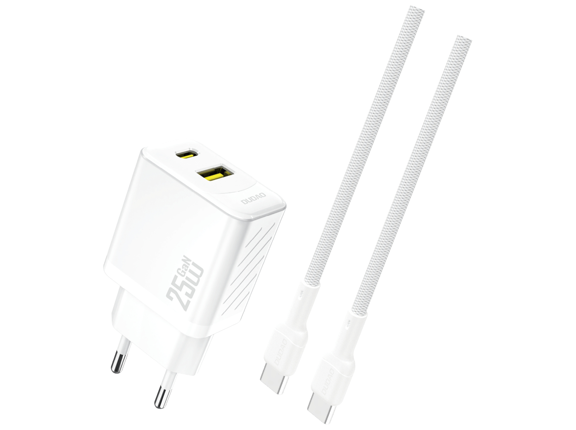 Dudao A26TCEU 25W GaN Charger + USB-C White