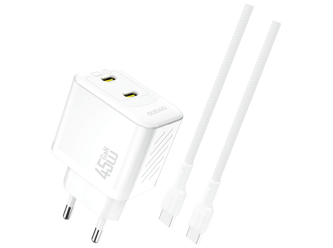Dudao A28PCEU 45W GaN Charger + USB-C White