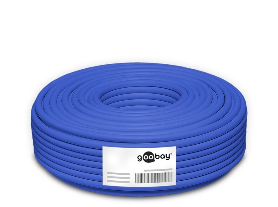 CAT 7A Duplex Network Cable, S/FTP (PiMF), blue, 50 m