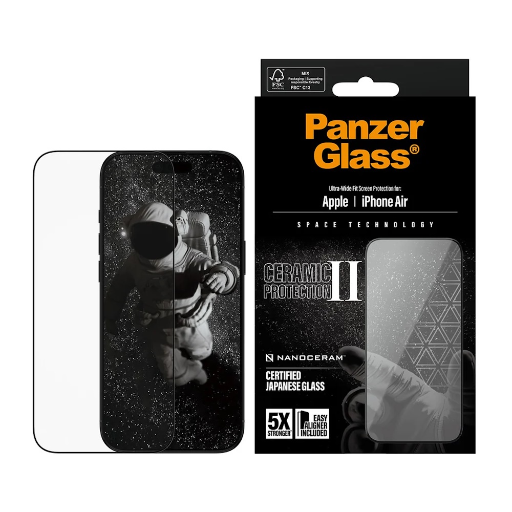 PanzerGlass® Ceramic II Screen Protector iPhone 2025 6.6', Ultra- Wide Fit w. EasyAligner